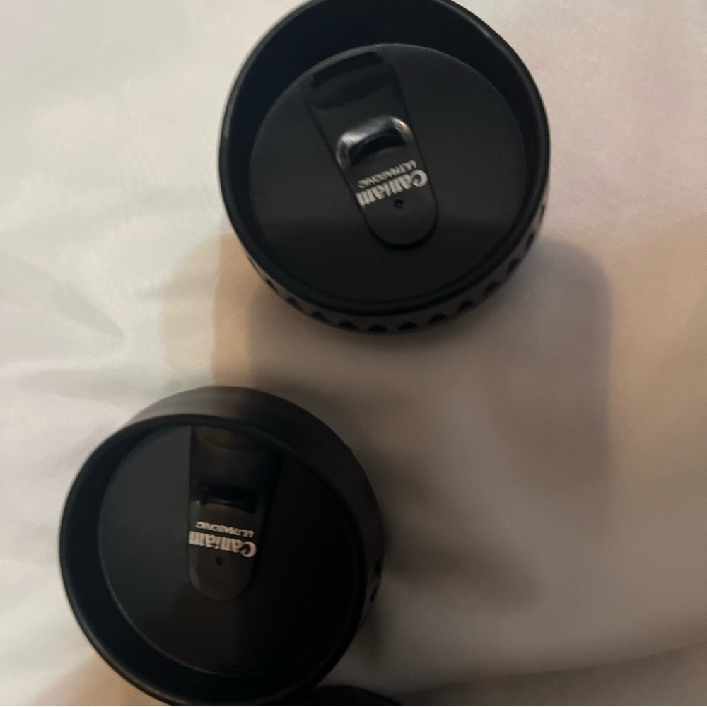 Black Camera Lense Tumblers with Lids, set of 2 - Picture 5 of 9